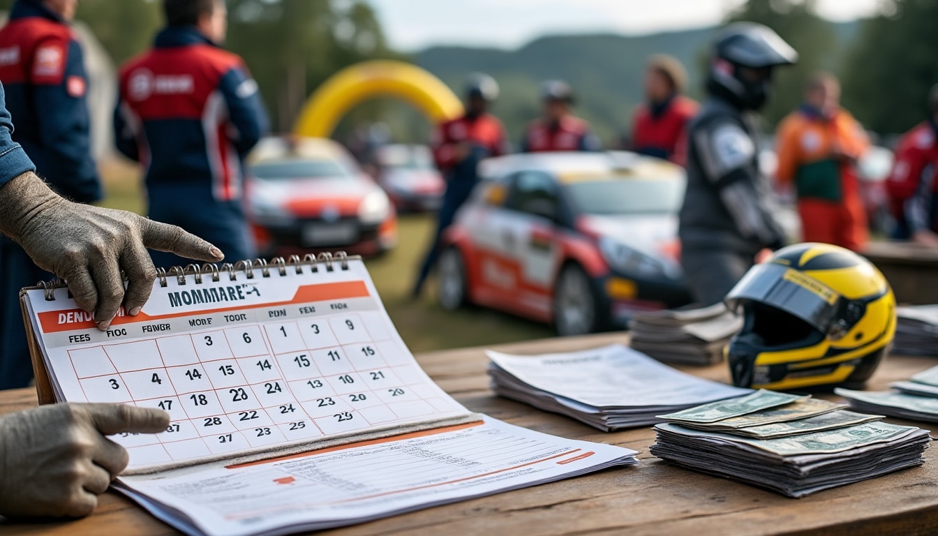 Engagement à un rallye : le calendrier et les frais