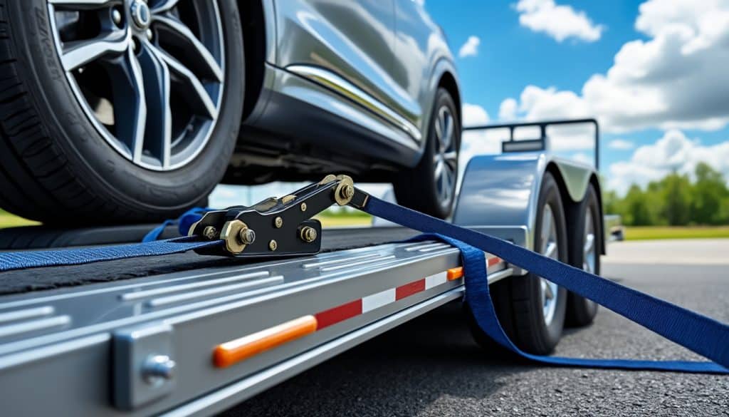 Remorque porte-voiture : PTAC, permis et sangles